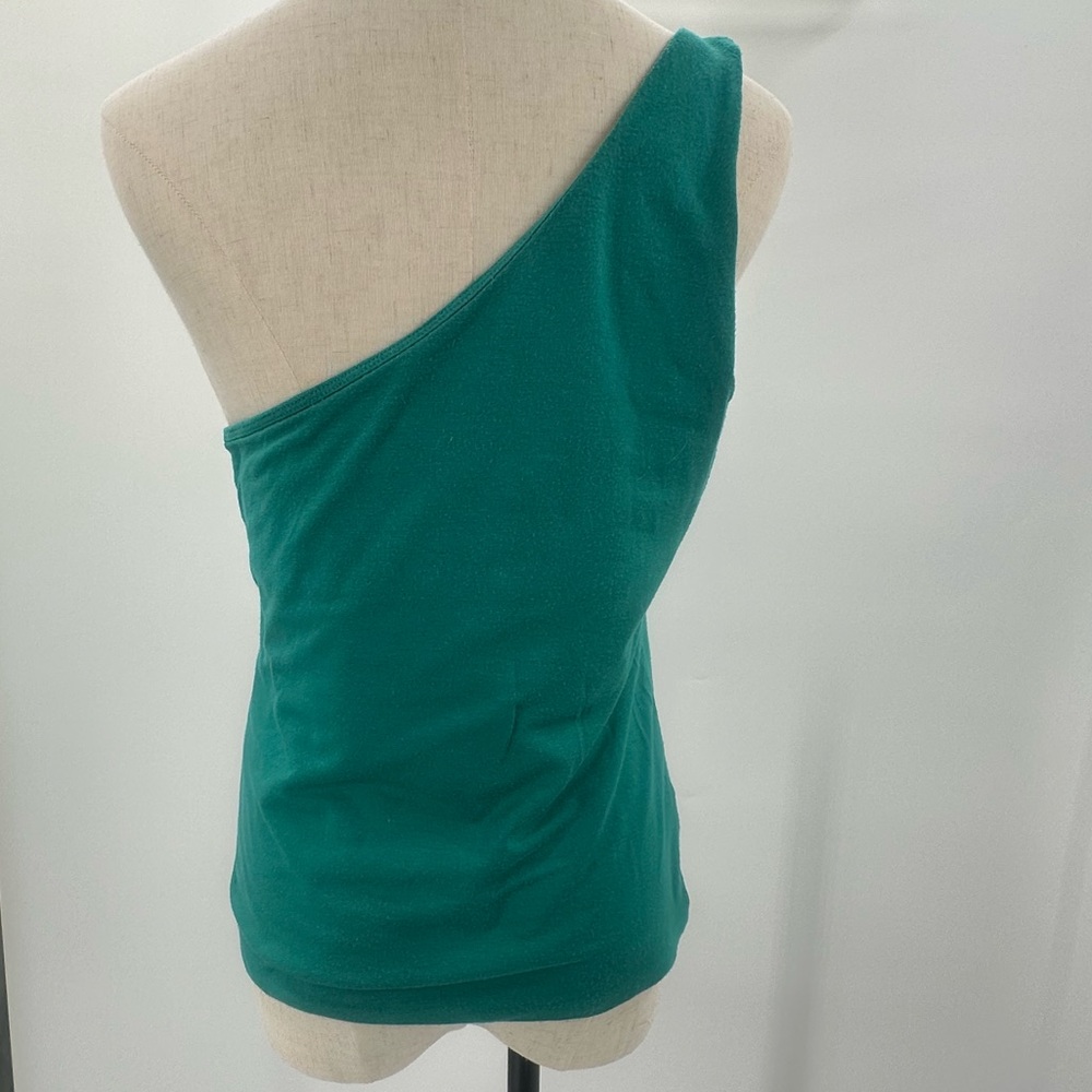 J Crew One-Shoulder Teal Women’s Tank Top Reimagined Y2K Modal Large - Picture 2 of 6